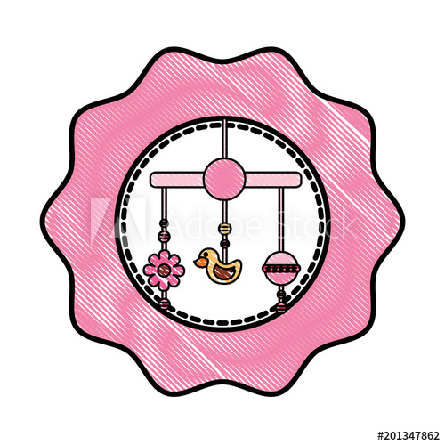 500x500 Baby Crib Mobile Toys Decoration Hanging Vector Illustration