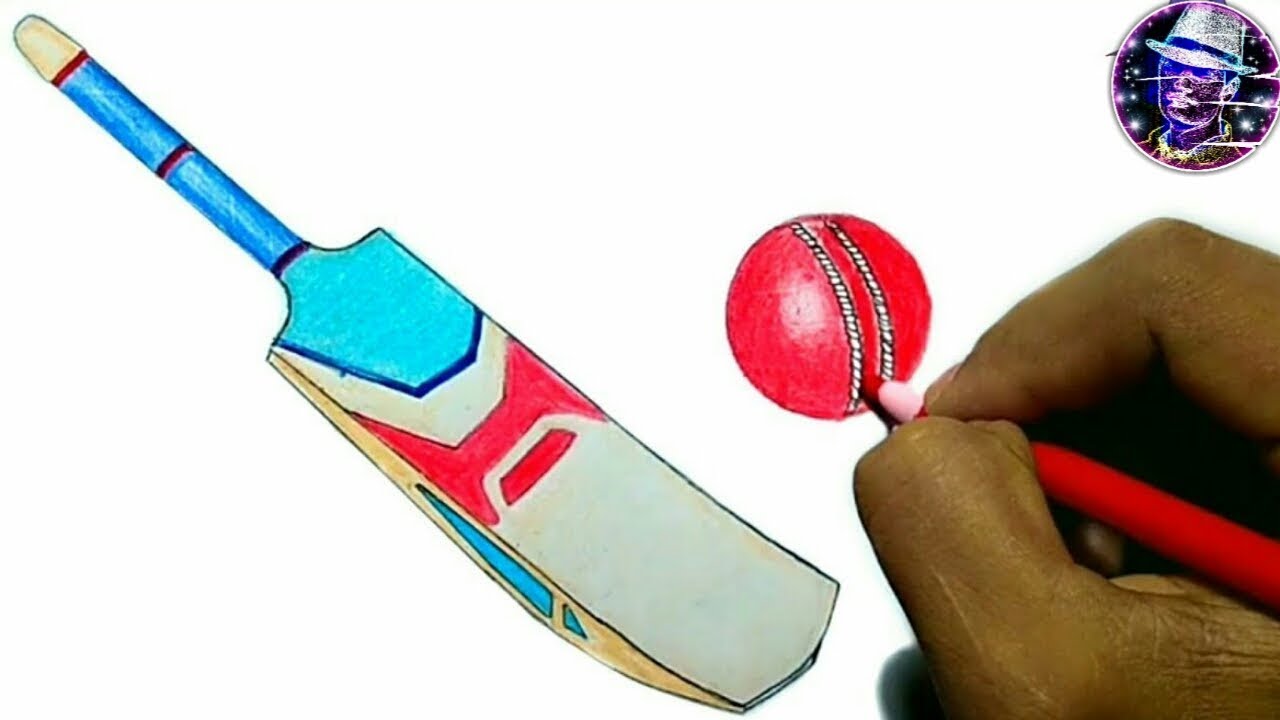 1280x720 How To Draw Cricket Bat And Ball Very Simple