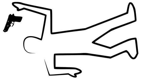 570x323 Crime Scene Body Chalk Outline Vinyl Floor Decal