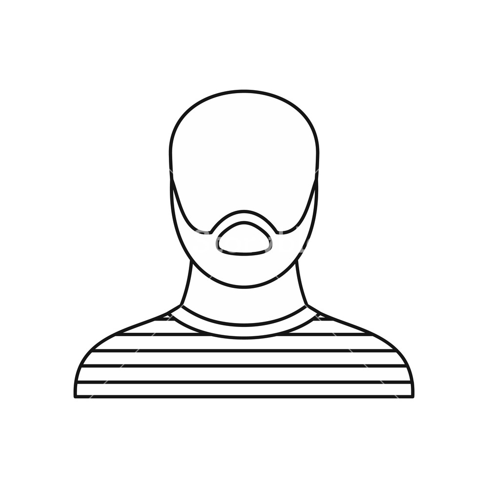 1000x1000 Thief Criminal Prisioner Icon In Outline Style Isolated On White