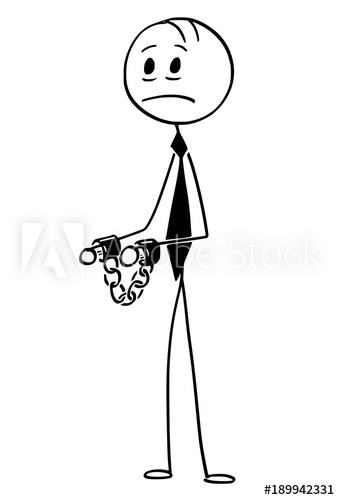 340x500 Cartoon Stick Man Drawing Conceptual Illustration Of Criminal
