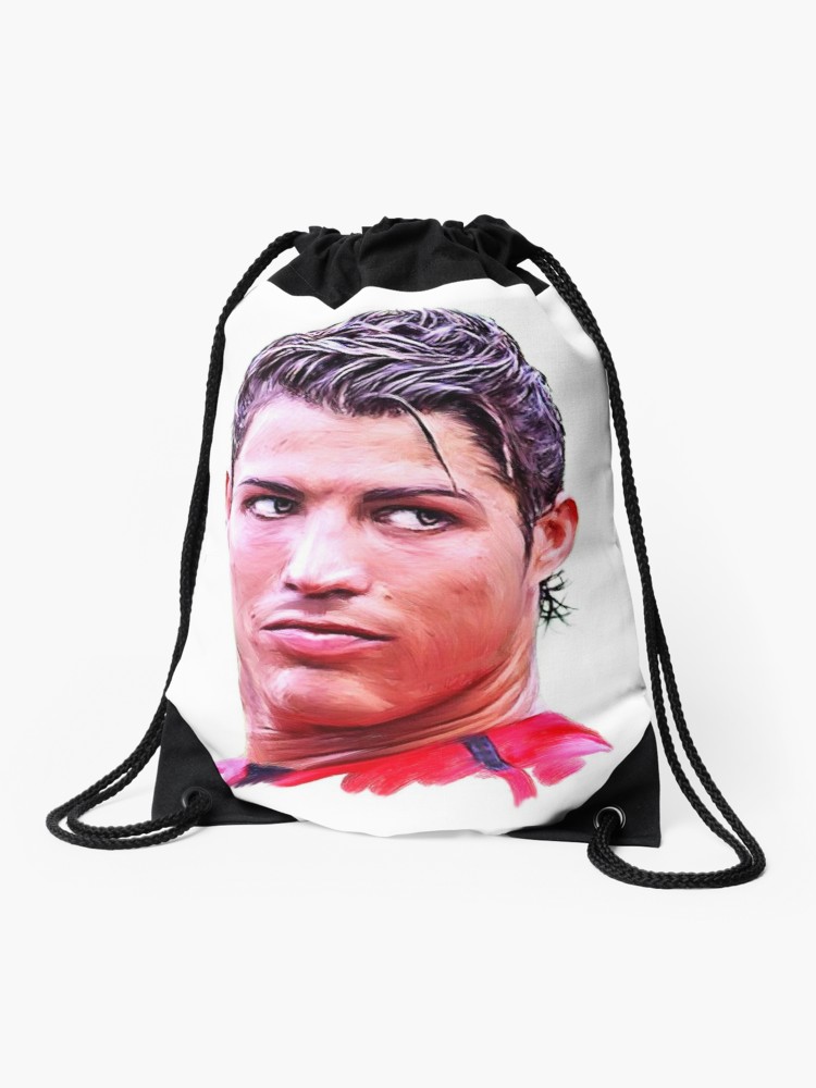 750x1000 Cristiano Ronaldo Portrait Drawstring Bag