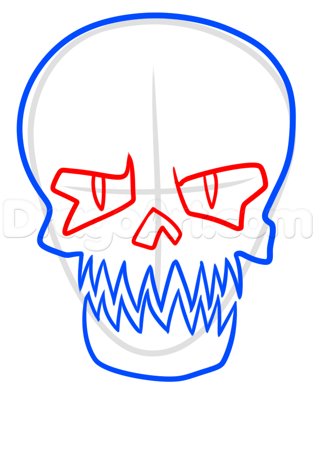 650x925 Draw Suicide Squad Killer Croc Skull, Step