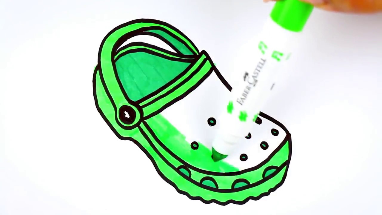 1280x720 How To Draw Crocs Shoes For Kids