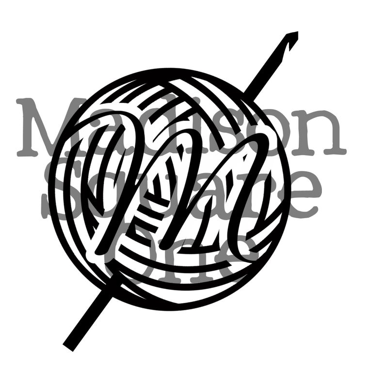 794x794 Yarn Ball Alphabet With Crochet Hook Etsy