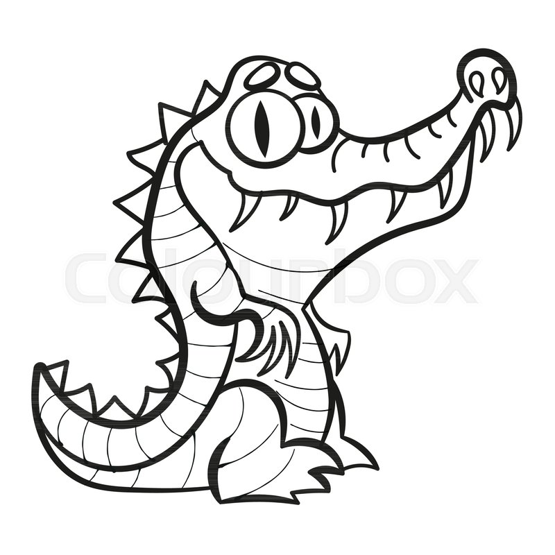 800x800 Cute Cartoon Crocodile In Modern Stock Vector Colourbox