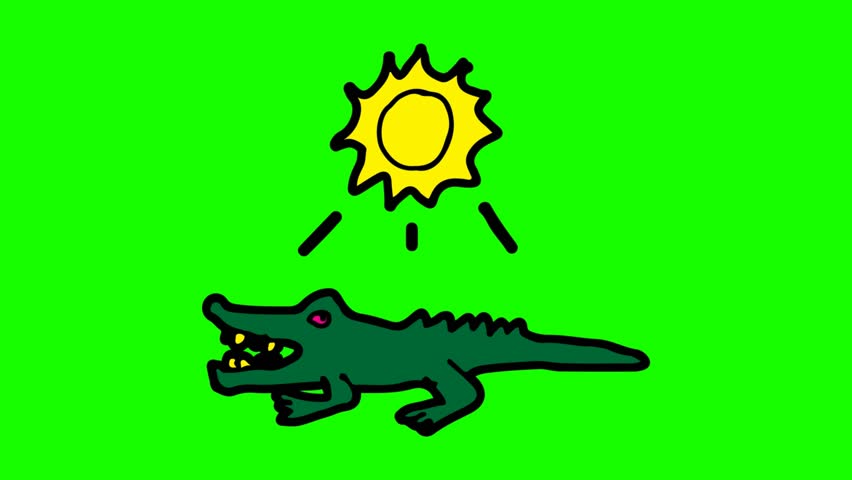 852x480 Kids Drawing Green Screen With Theme Of Crocodile