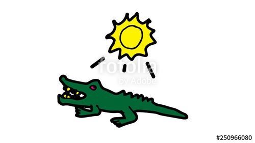 500x281 Kids Drawing White Screen With Theme Of Crocodile Stock Footage