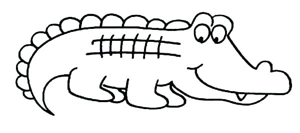 600x267 Crocodile Drawing For Kids At Getdrawings Com Free Personal Cute