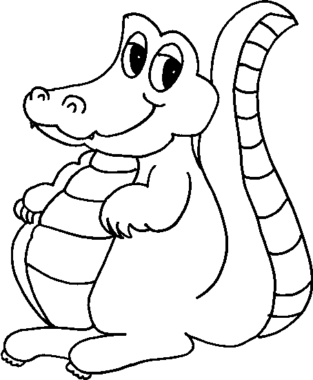 454x550 Crocodile Outline Printable Crocodiles With Big Stomach Crocodiles