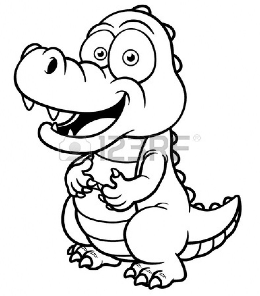 897x1024 Easy Crocodile Drawing Cartoon
