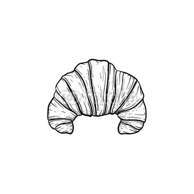 400x400 croissant hand drawn outline doodle icon french morning pastry