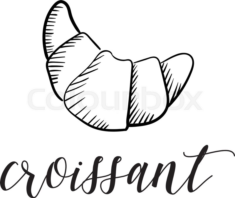 800x672 Croissant Sketch Hand Drawn Icon Pen Stock Vector Colourbox