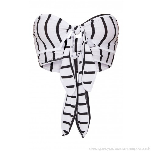 500x500 White Knot Front Bandeau Crop Top