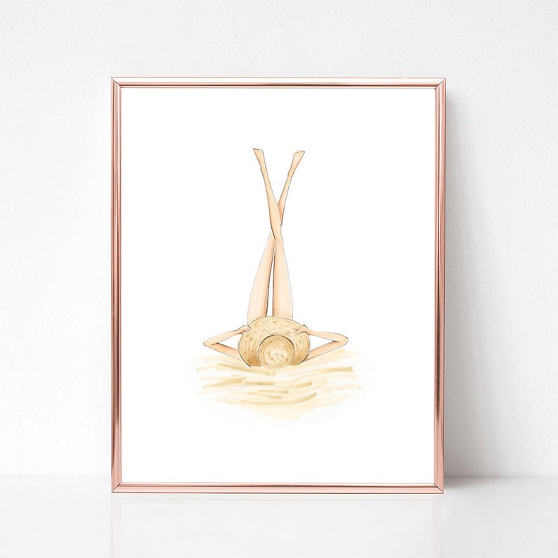 794x794 Beach Babe Fashion Illustration Print Art Print Sketch Etsy