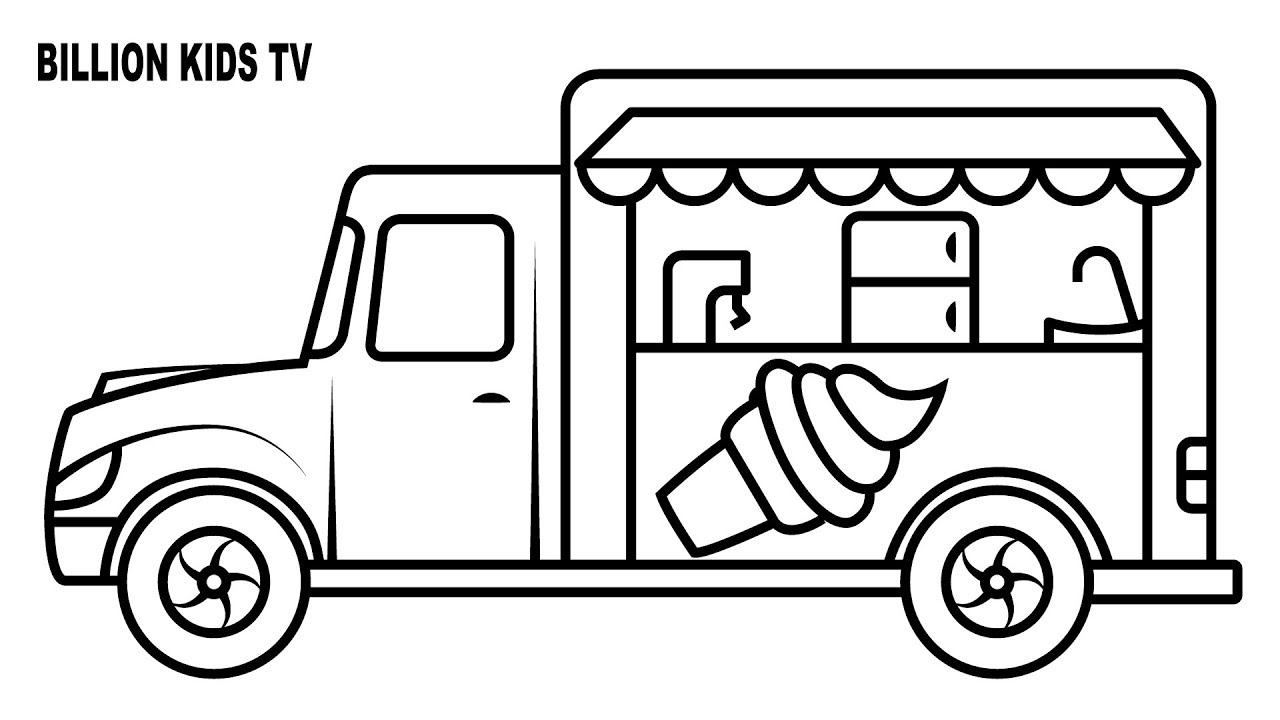 1280x720 Collection Of 'ice Cream Truck Drawing' Download More Than