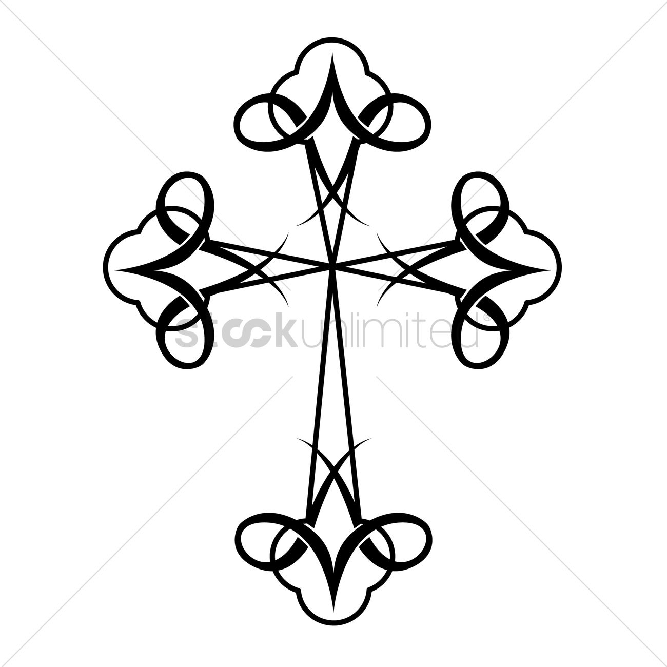 1300x1300 Tribal Cross Tattoo Vector Image