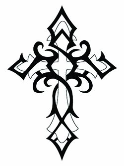 250x333 Tribal Cross Temporary Tattoo Beauty
