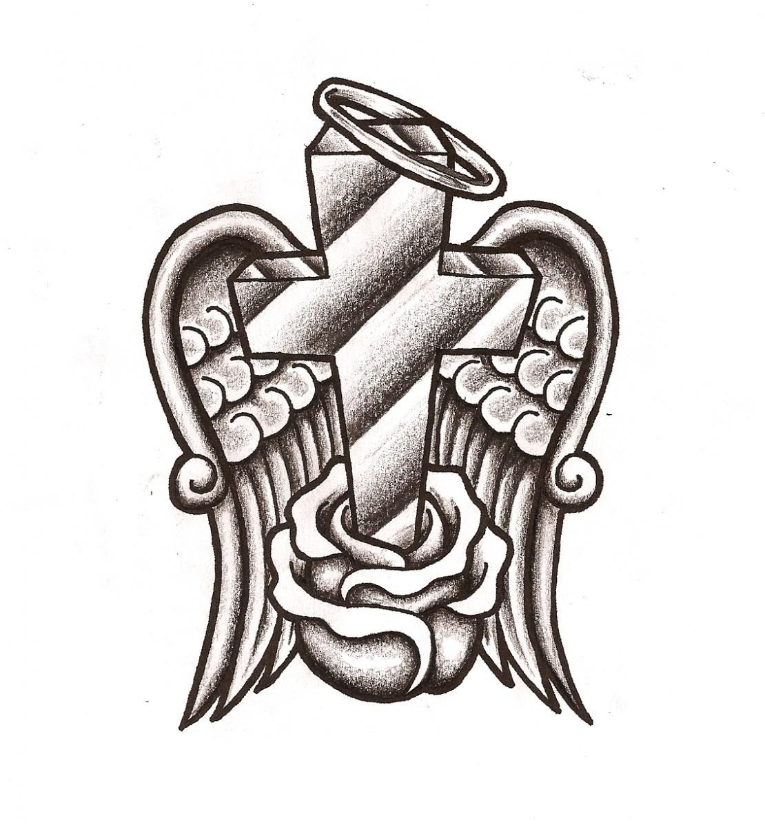 1110x1200 Collection Of Cross Tattoo Drawings In Pencil Images