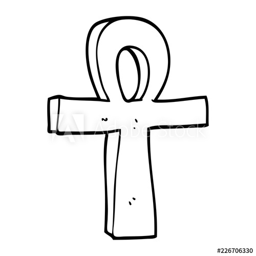 500x500 line drawing cartoon ankh symbol