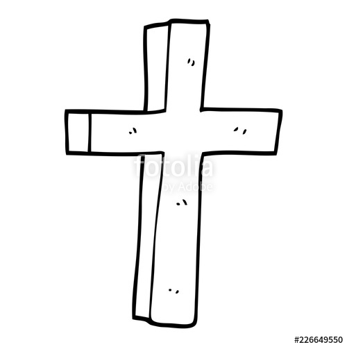 500x500 Line Drawing Cartoon Wooden Cross Stock Image And Royalty Free