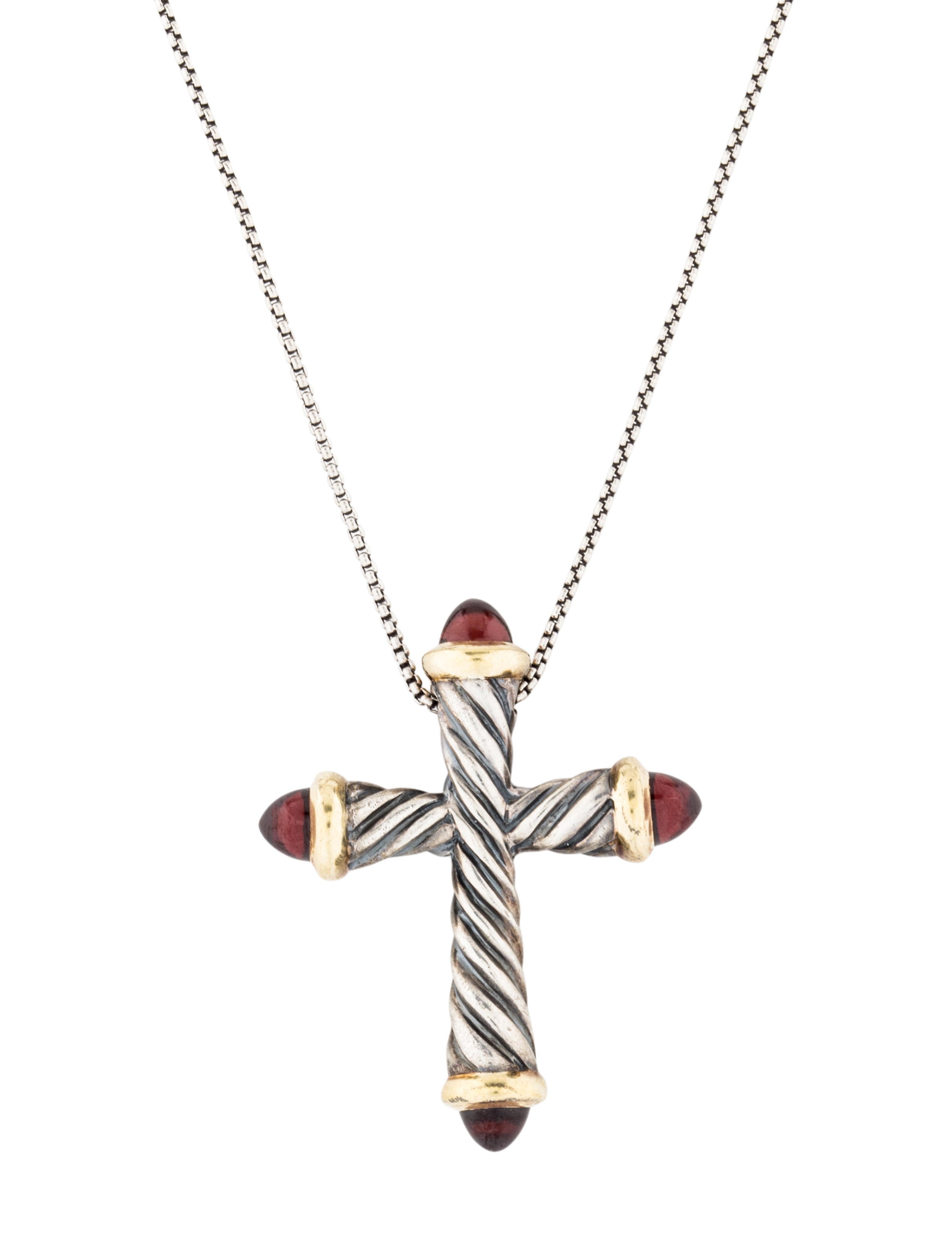 2539x3349 david yurman garnet cross pendant necklace