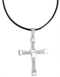 235x300 rhinestone cross pendant with genuine leather cord necklace souq