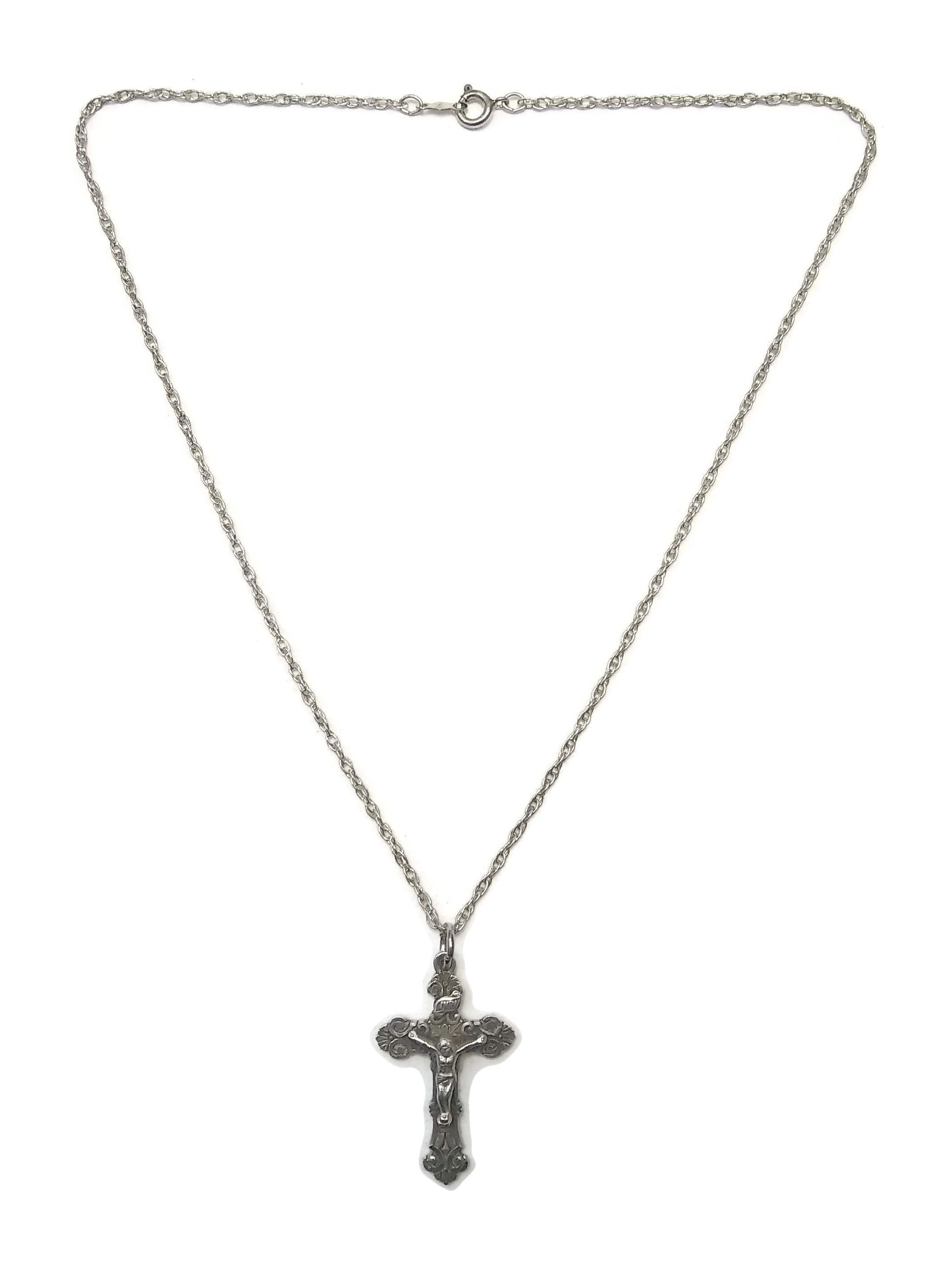 2125x2833 Sterling Silver Crucifix Cross Necklace On Inch Etsy