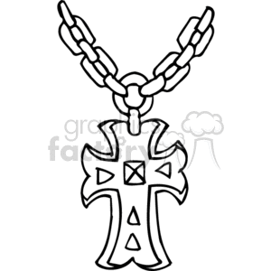 300x300 Drawing Of A Cross Necklace Clipart Royalty Free Clipart