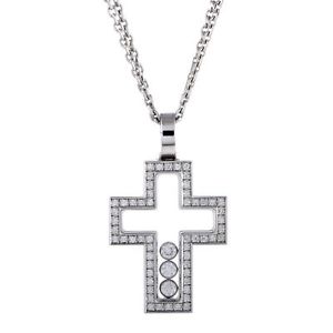 300x300 Chopard Happy Diamonds White Gold Diamond Cross Pendant
