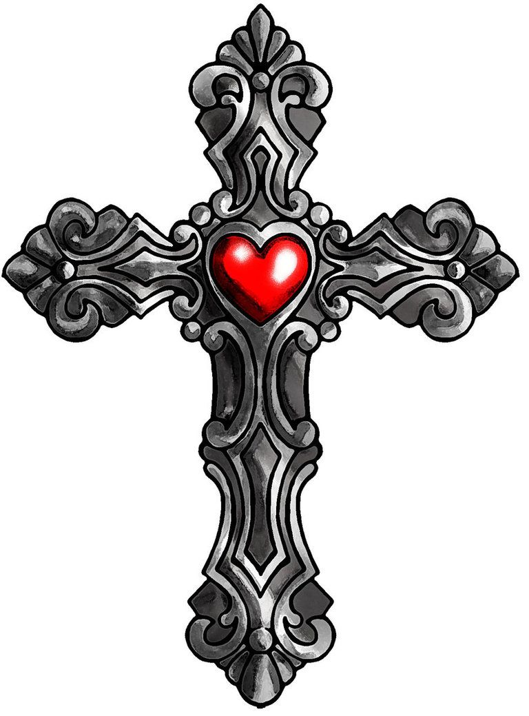 768x1039 Cross With Heart Tattoo Cross Heart Tattoos, Cross Designs