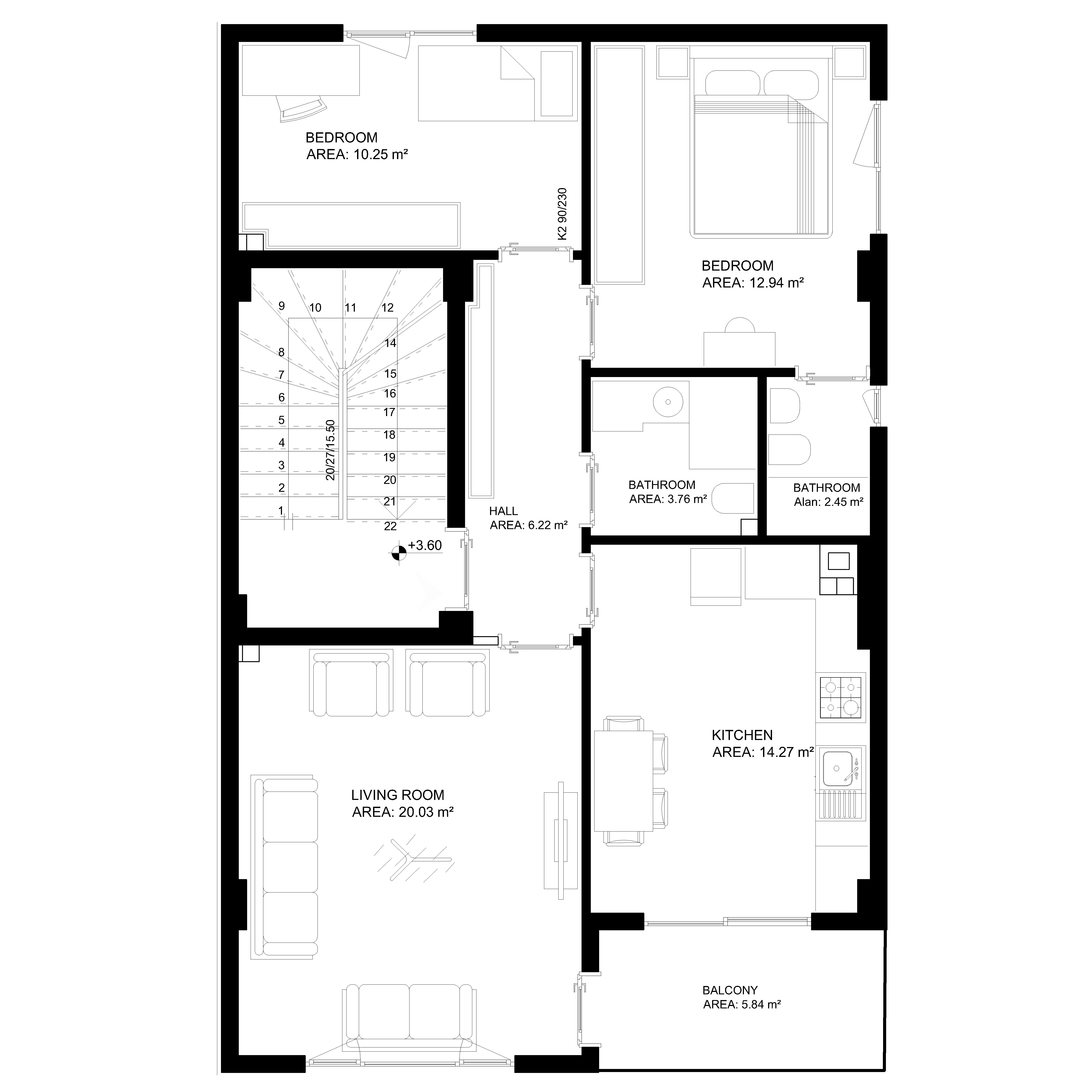 4976x4976 Design Floor Plan And Cross Section Using Autocad