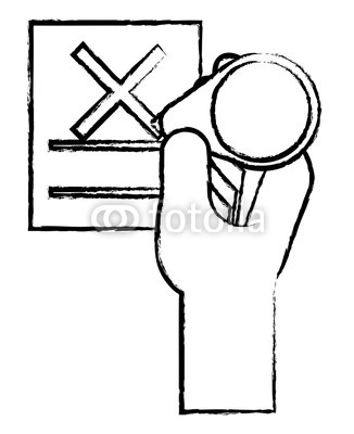 326x400 Sketch Of Hand With Votation Paper With Cross Icon Over White