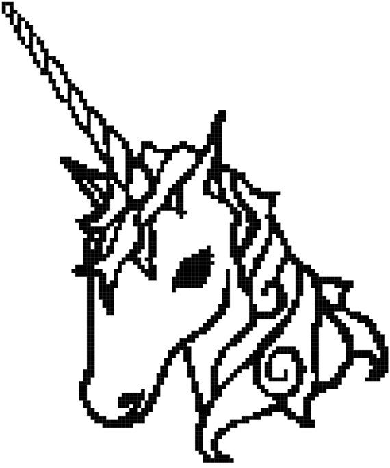 570x683 Glamorous Unicorn Cross Stitch Chart Instant