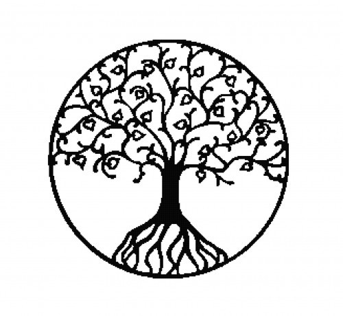 500x460 Handmade Tree Silhouette Pdf Cross Stitch Pattern Bellastitchery