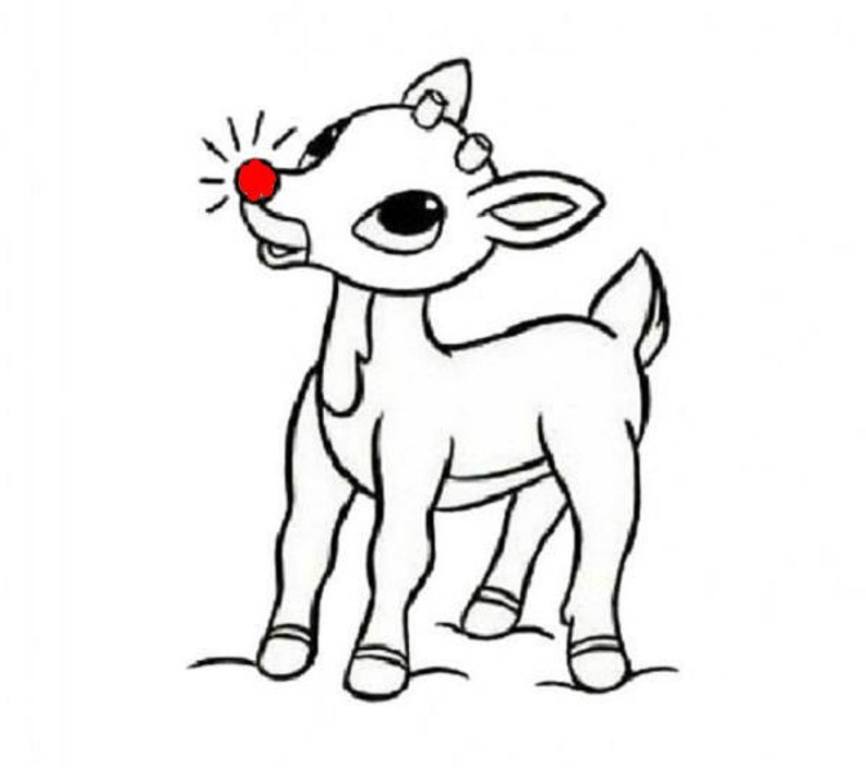 794x704 Rudolph Outline Cross Stitch Pattern Pdf Etsy