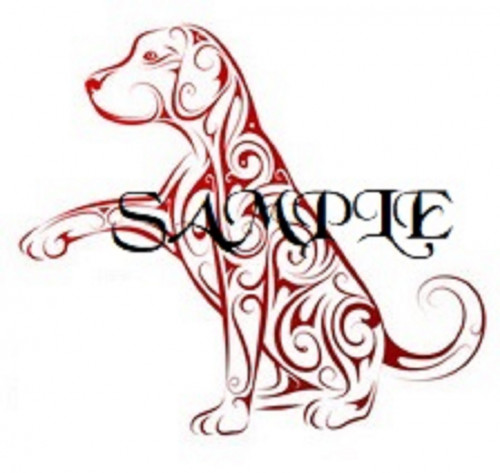 500x473 Tribal Red Dog Giving A Paw Pdf Cross Stitch Chart