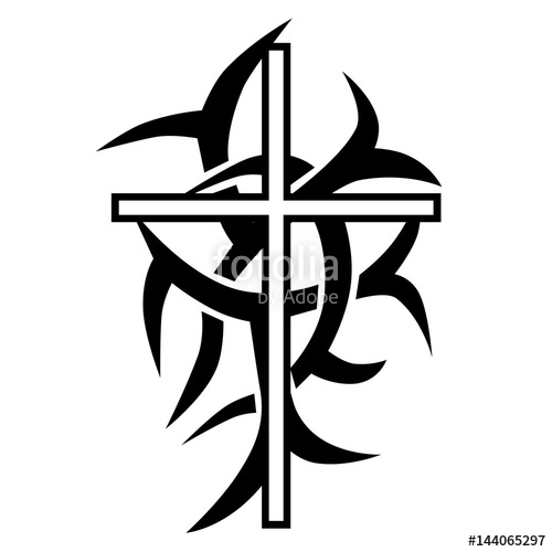 500x500 Tattoo Tribal Cross Designs Vector Sketch Of A Tattoo Art Tribal