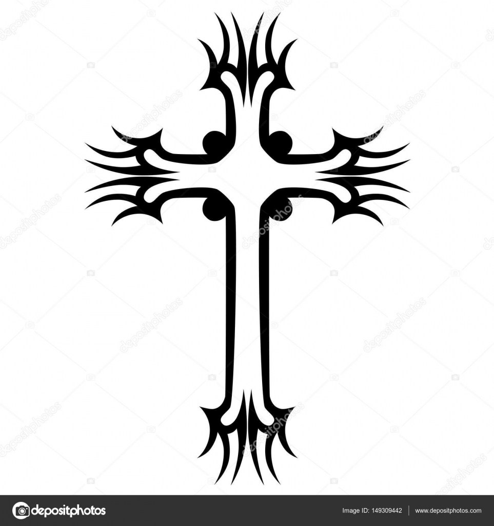 963x1024 Tribal Cross Tattoo