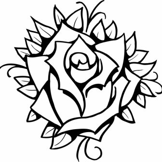 336x336 Drawing Of A Rose Petal And Cross Bush With Color Simple Step