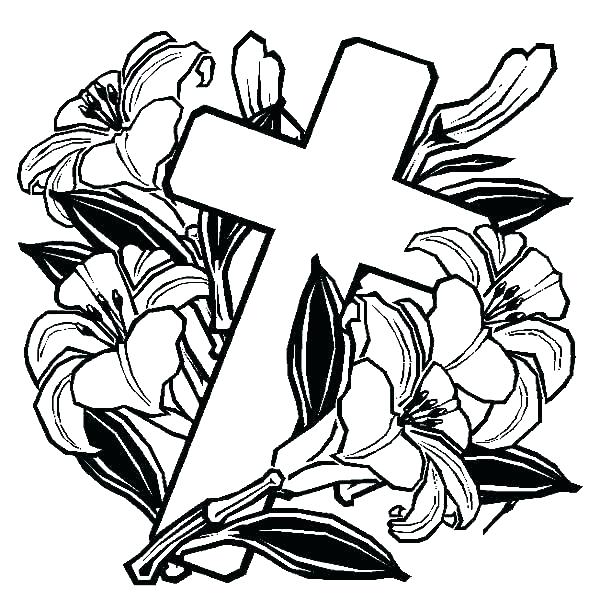 600x600 Rose And Cross Coloring Pages At Free Printable Coloring Pages