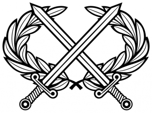 310x232 Heraldic Shield With Cross Swords And Banner Clip Art Free