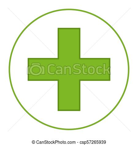 450x470 Bright Green Medical Cross Symbol Healthcare Themed Vector