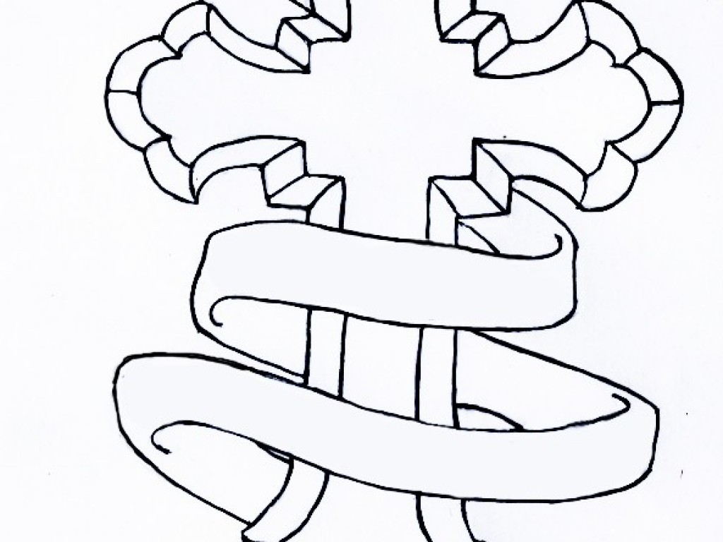 1024x768 Catholic Cross Drawing