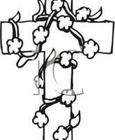 165x200 Cross And Flowers Clipart Black And White Clipart Portal