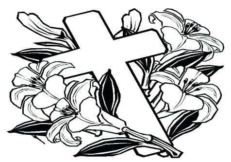 476x333 Cross With Flowers Coloring Pages Crosses With Roses Coloring