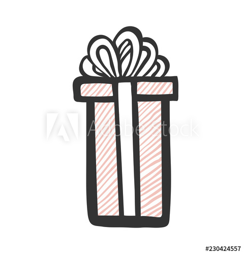 480x500 Gift Icon Tall And Long Present Box With Striped Pattern