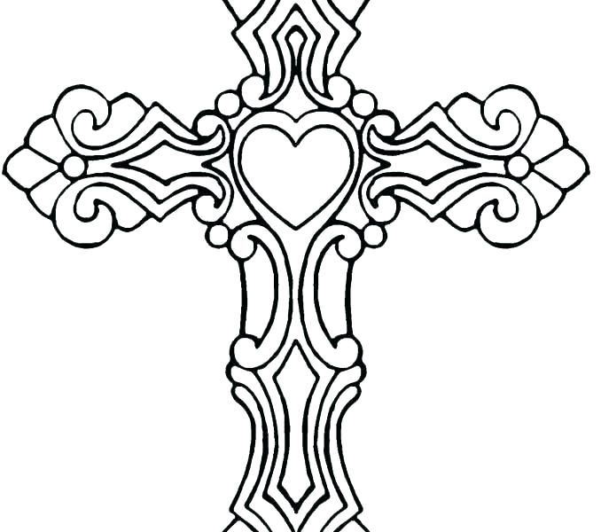 678x600 Coloring Pages Of Crosses And Roses Coloring Trend Medium Size