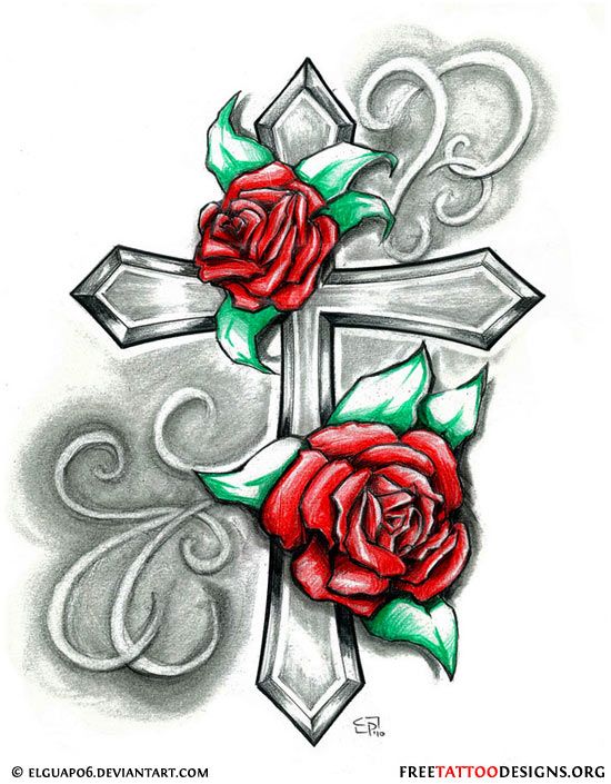 550x705 An Idea For The Cross Tattoo That I Want But A Butterfly Not