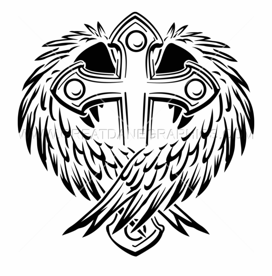 920x933 Cross With Wings Production Ready Artwork